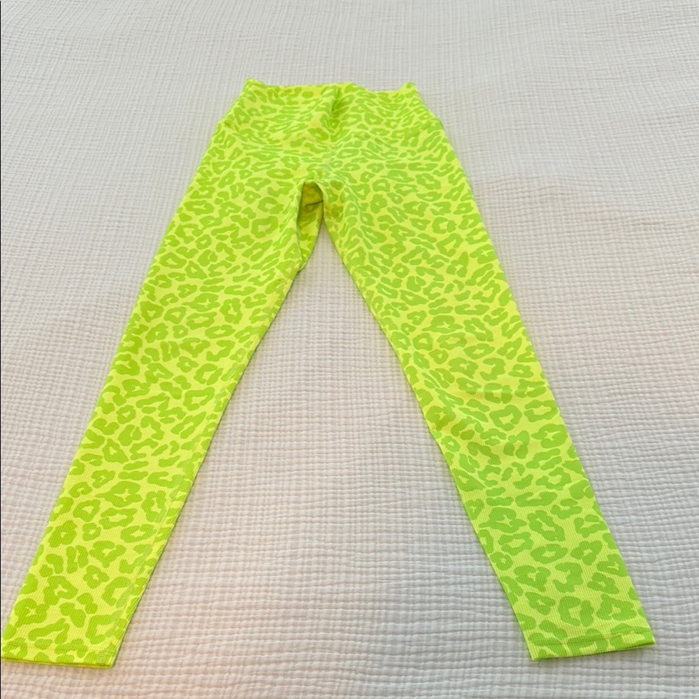 Beach Riot Green leopard print leggings